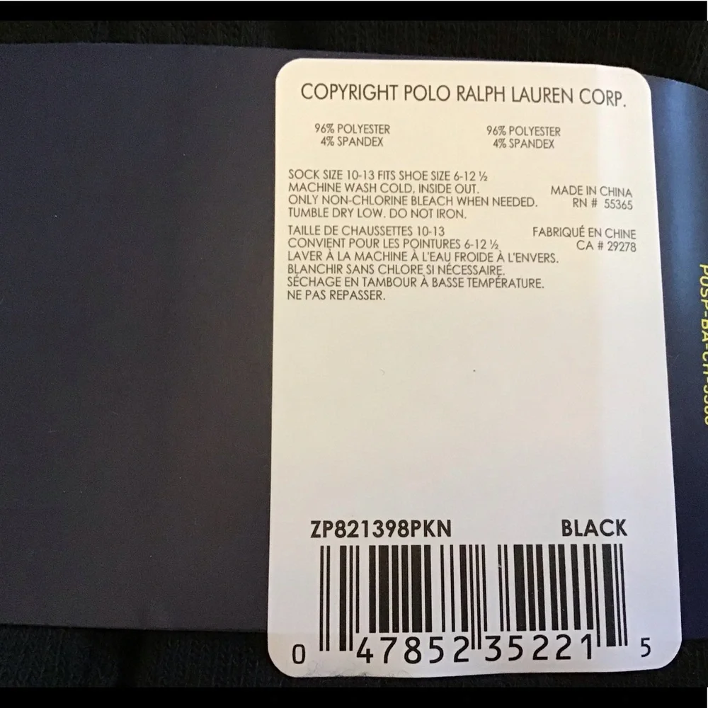 Polo Ralph Lauren 6pk. Mixed Crew Athletic Socks - Picture 4 of 4